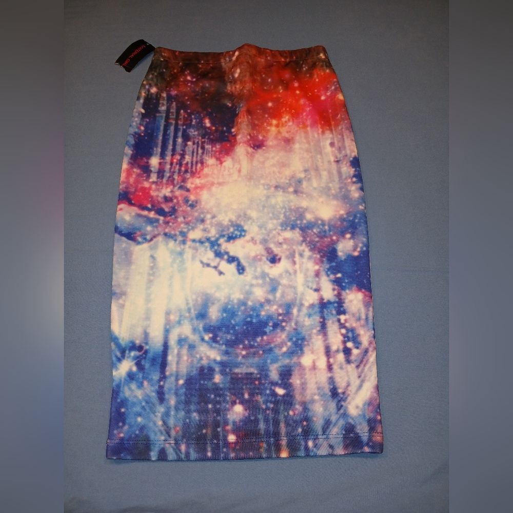NWT Colorful Galaxy Print Skirt